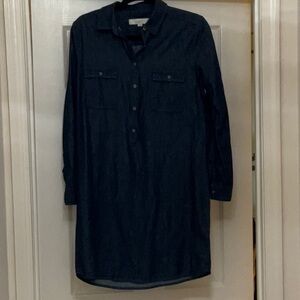 LOFT Blue Long Sleeve Dress Shirt Collar Casual